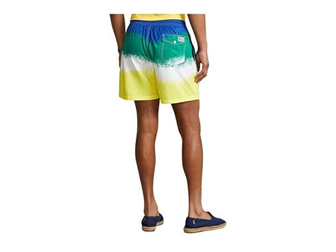 Polo Ralph Lauren Pony Tie Dye Striped Surf Board Swim Trunks Beach Shorts XL